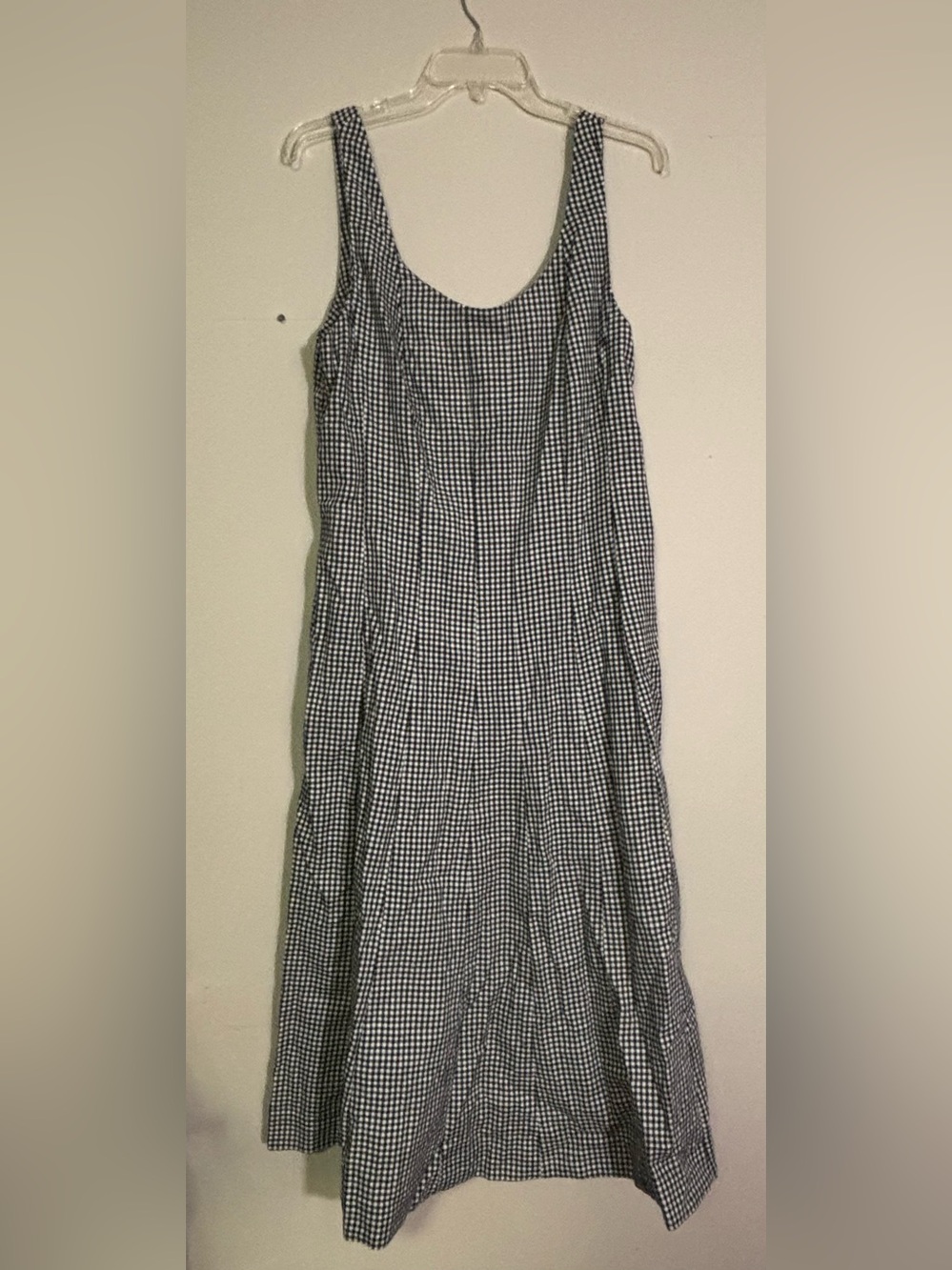Classic Black and White Gingham maxi dress with pockets nwt